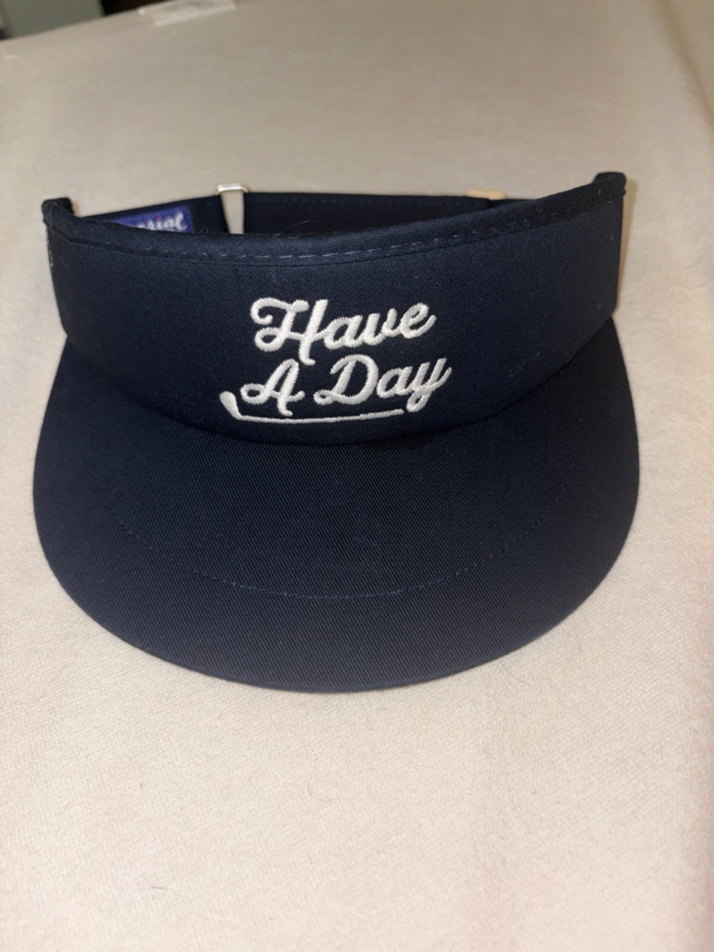 Have A Day Navy Embroidered Visor